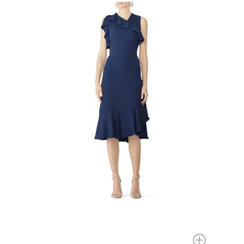 Chic Blue Midi Dress with Timeless Elegance